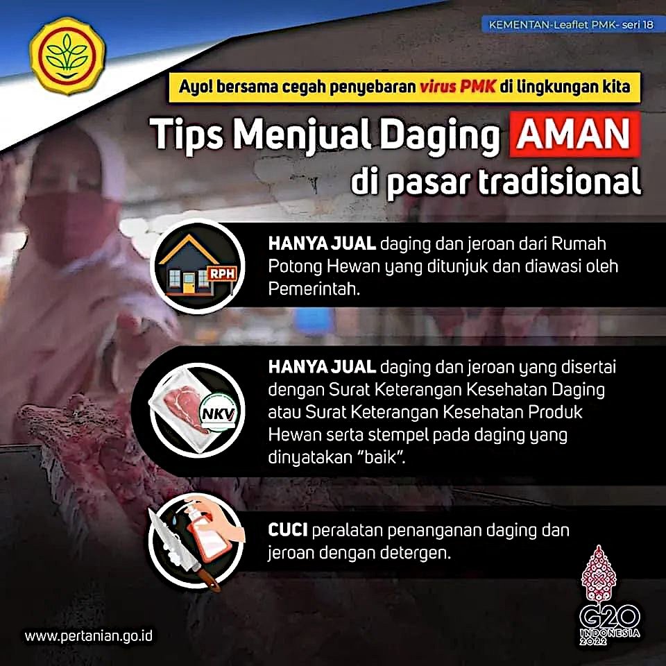 Tips memilih daging yang bebas dari penyakit mulut dan kuku (PMK)